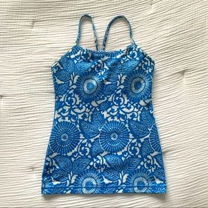 Lululemon Power Y Tank - Beachy Floral White Porcelaine, size 4